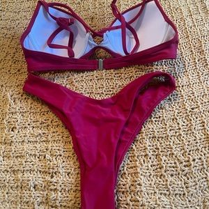 Shein Red Bikini Top and Bottoms